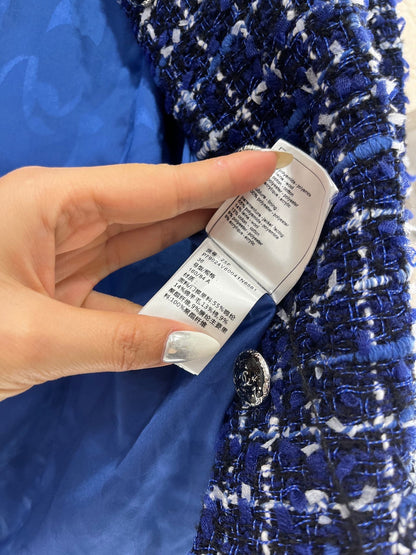 25ss Woven silver silk dress jacket
