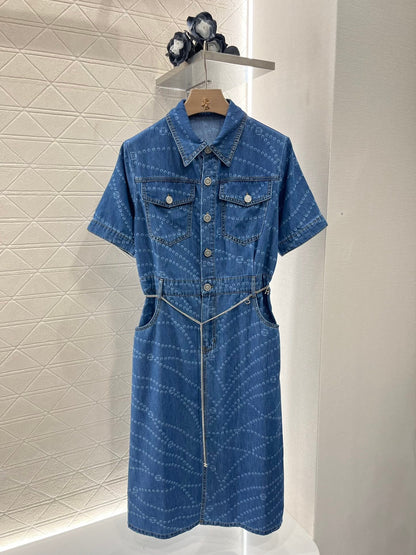 25SS Chain denim dress