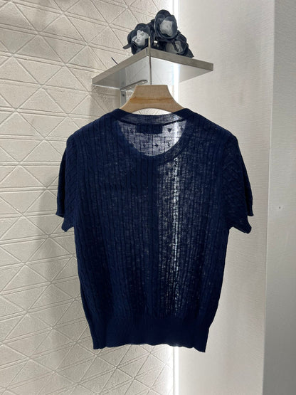 25SS Knitted short sleeved cardigan