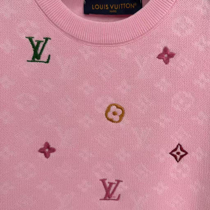 25SS Four leaf clover embroidered knitted vest