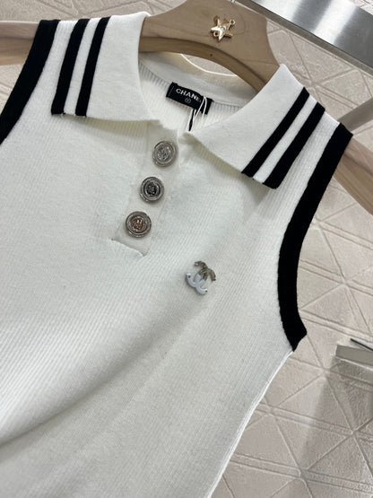 2025 New Contrast Color Knitted Vest