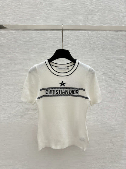 25 contrast color logo knitted short sleeves