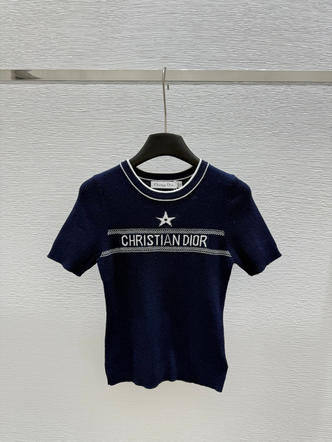 25 contrast color logo knitted short sleeves
