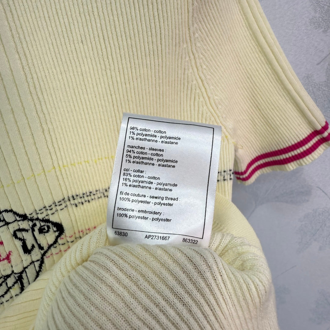 25 Early spring new fish jacquard pattern knitted short sleeves