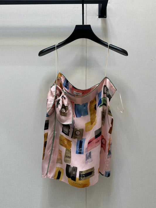 25 New silk printed tank top