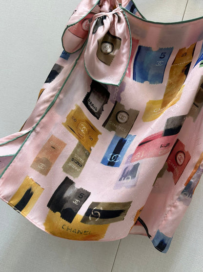 25 New silk printed tank top
