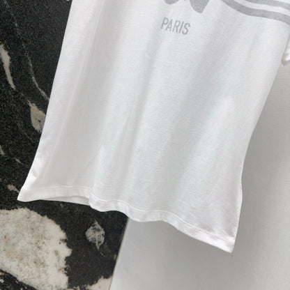 25ss spring and summer new exquisite bow pattern short sleeves