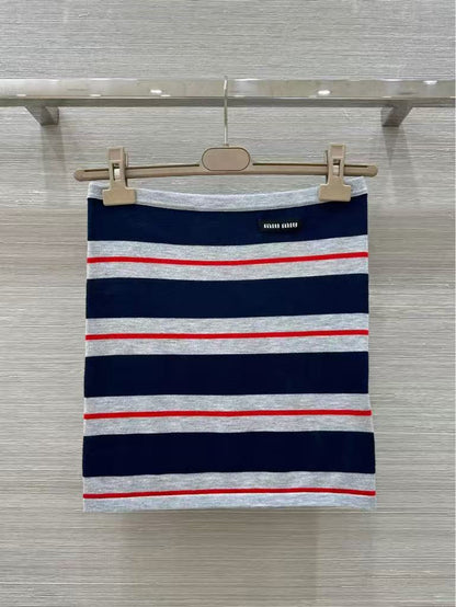 25 new Striped contrast knitted tube top