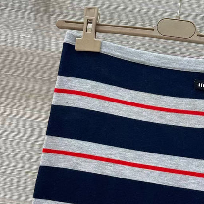 25 new Striped contrast knitted tube top