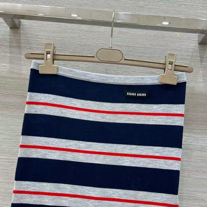 25 new Striped contrast knitted tube top