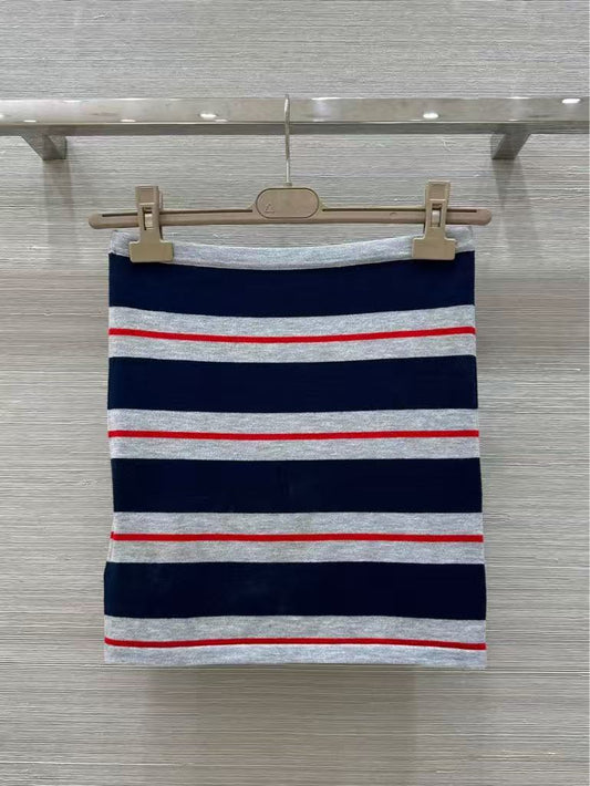 25 new Striped contrast knitted tube top