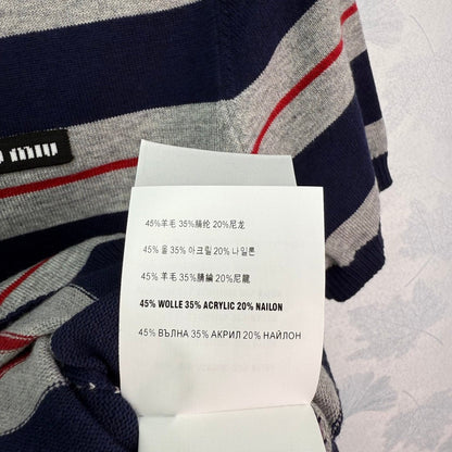 25Crew Neck Striped Short Sleeve Knit