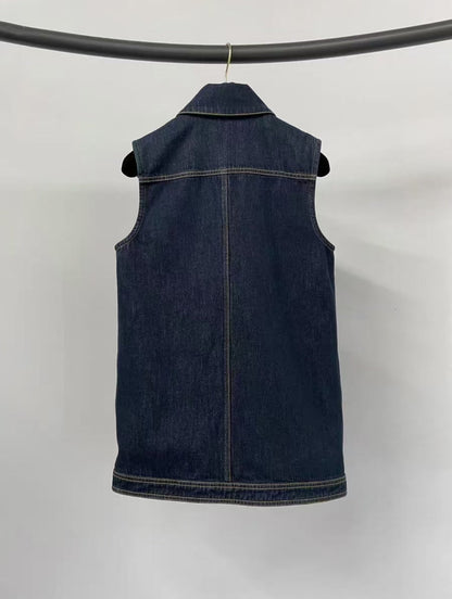 2025 new original color denim vest jacket