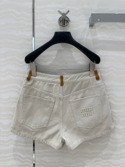 25 new contrast color hemming denim jacket + same style denim shorts
