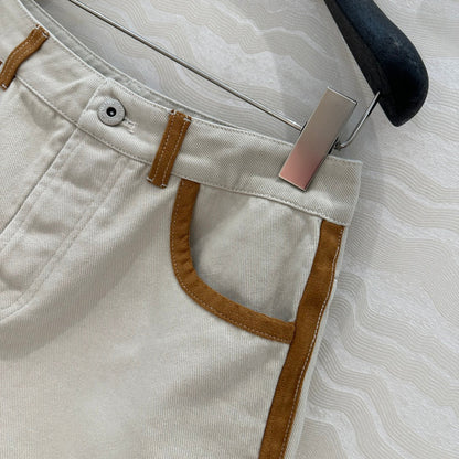 25 new contrast color hemming denim jacket + same style denim shorts