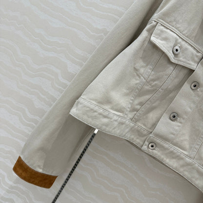 25 new contrast color hemming denim jacket + same style denim shorts