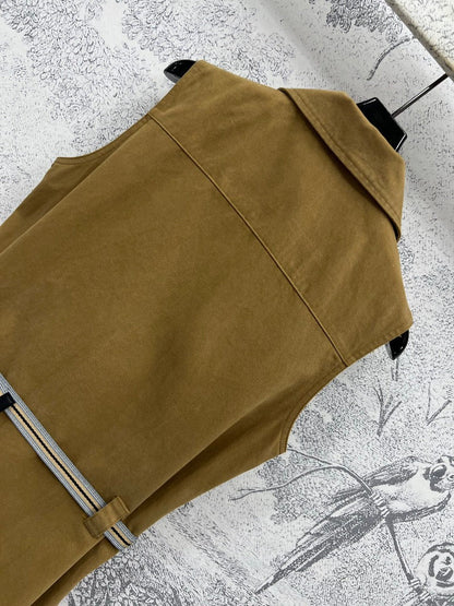 25 new Lapel sleeveless dress
