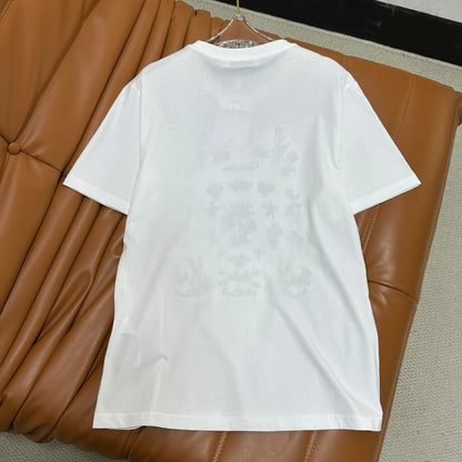25 Round Neck Embroidered Butterfly Forest Short Sleeve