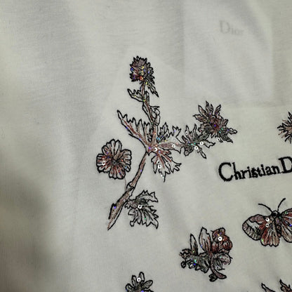 25 Round Neck Embroidered Butterfly Forest Short Sleeve
