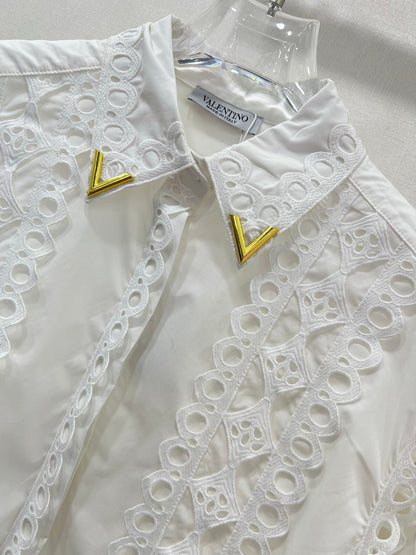 25 New style skirt collar with water-soluble flower hollow hem and drawstring top ➕ Skirt