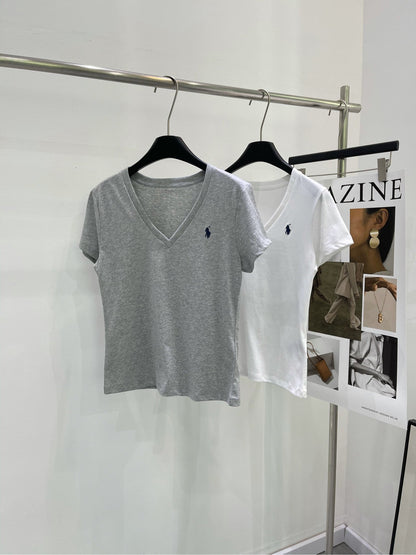 25 New Warhorse Embroidery V-Neck Short Sleeve