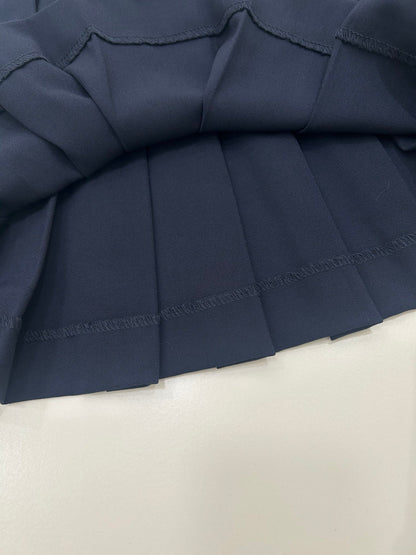 25 new white edge wool pleated skirt