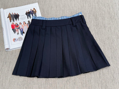 25 new fake two-piece Polo collar short sleeve + splicing short skirt