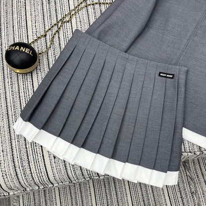 New contrast white edge design lapel jacket suit