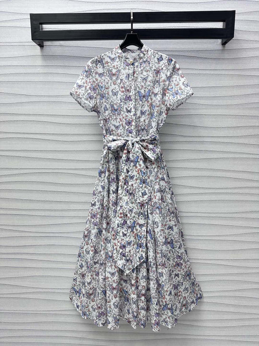 D 25 Vine and butterfly pattern dress