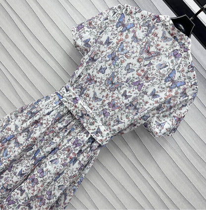 D 25 Vine and butterfly pattern dress