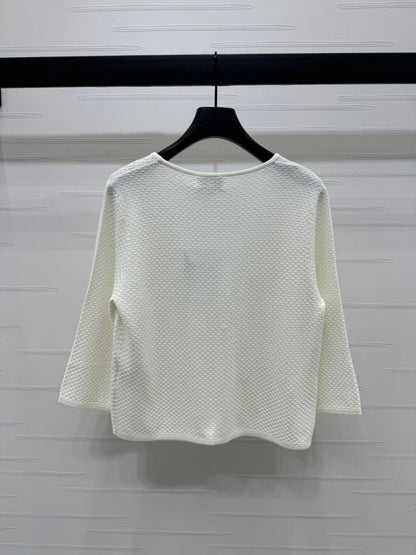 c 25 Double pocket V-neck knitted cardigan
