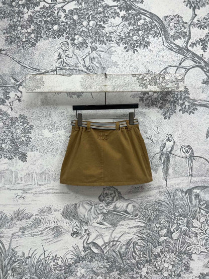 25 new Ribbon belt short skirt