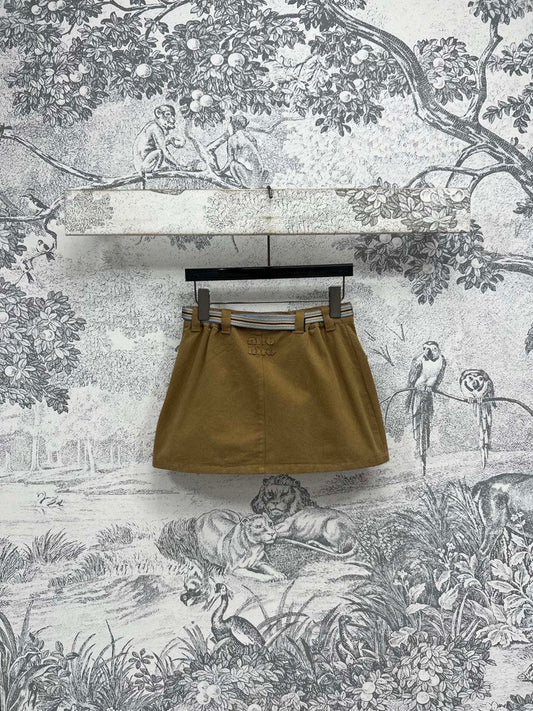 25 new Ribbon belt short skirt