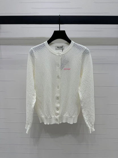 2025 Spring and Summer New Hollow Knit Cardigan