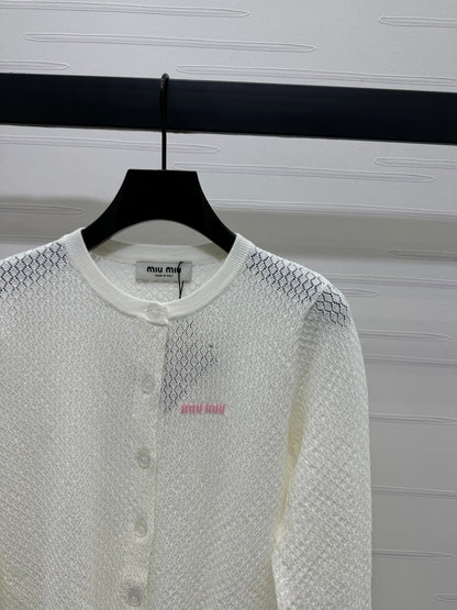 2025 Spring and Summer New Hollow Knit Cardigan