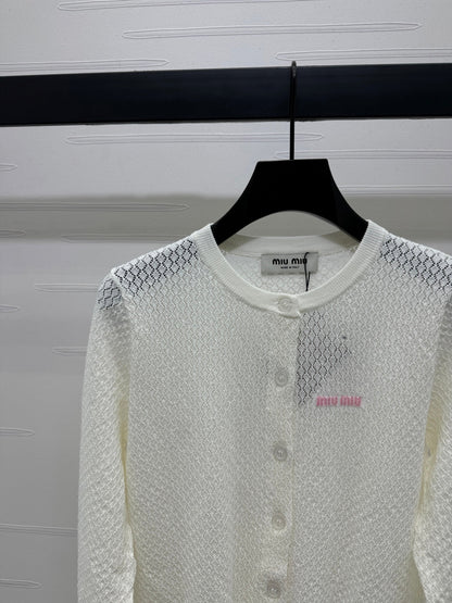 2025 Spring and Summer New Hollow Knit Cardigan