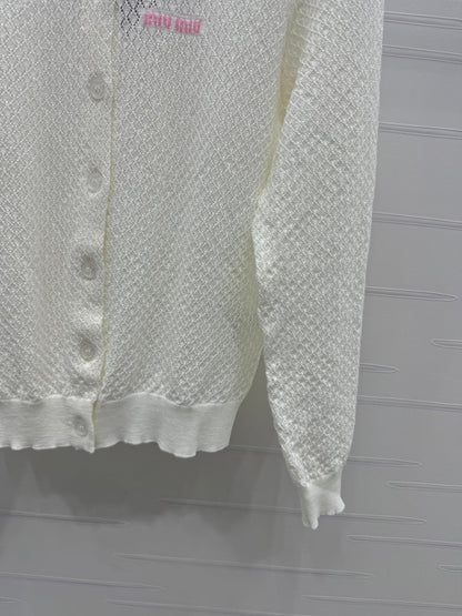 2025 Spring and Summer New Hollow Knit Cardigan