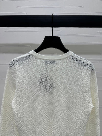 2025 Spring and Summer New Hollow Knit Cardigan