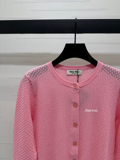 2025 Spring and Summer New Hollow Knit Cardigan