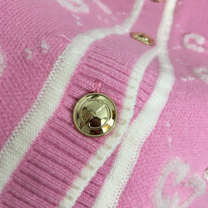 Plush GG letter jacquard single-breasted long-sleeved wool knitted cardigan jacket