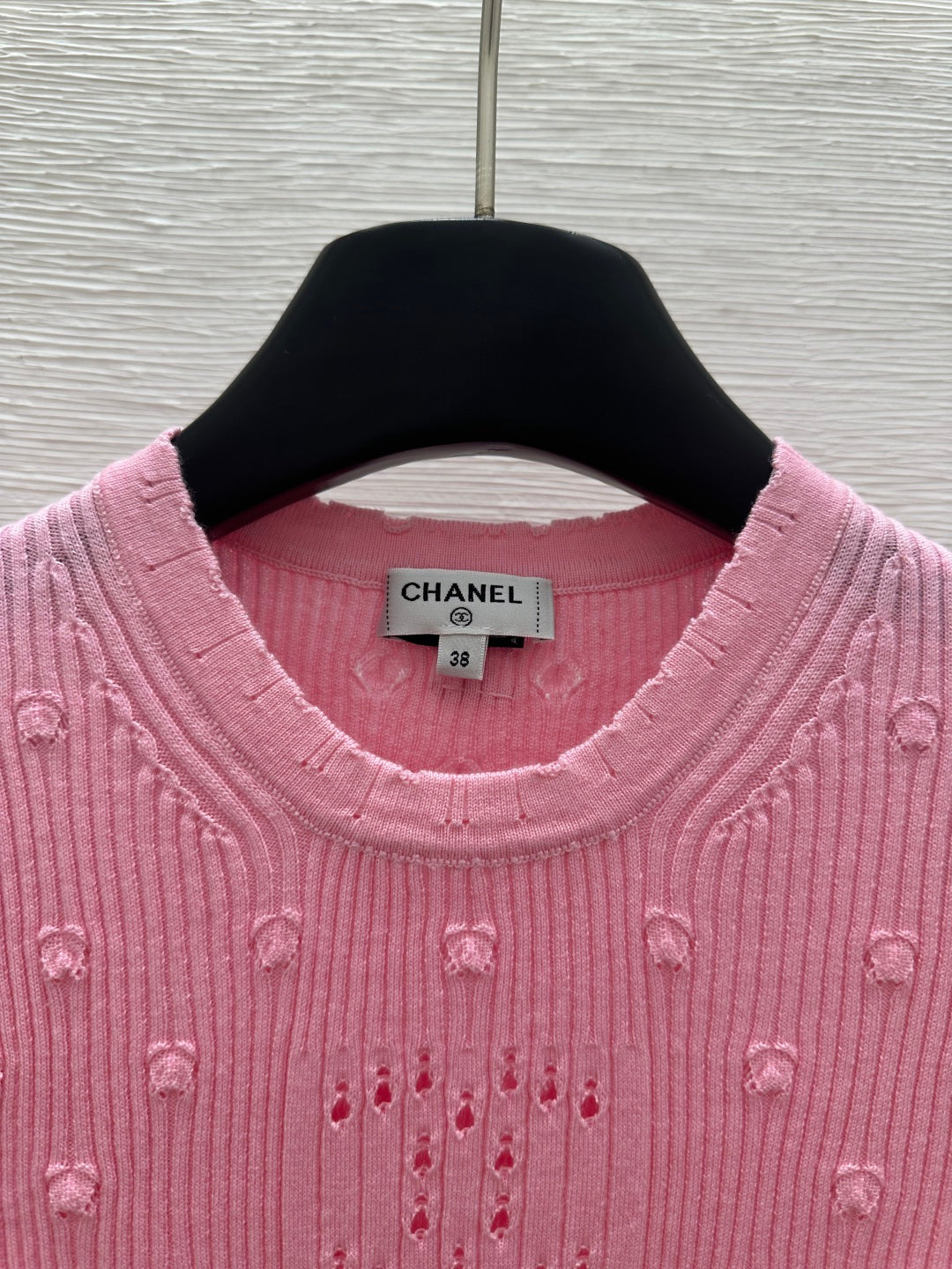 25 Early Spring New Style Solid Color Round Neck Hollow Knitted Short Sleeve