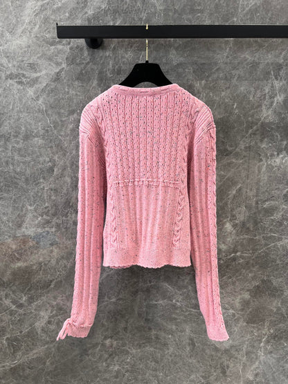 25Ss Early Spring New Product Heavy Craft Lace-up Pollen Cardigan