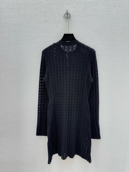 25 Early Spring New Round Neck Hollow Two-piece Knitted Dress