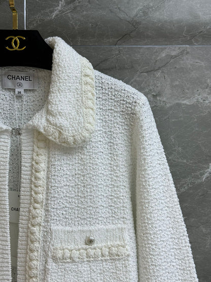 2025 Spring and Summer New Pearl Doll Collar Cardigan