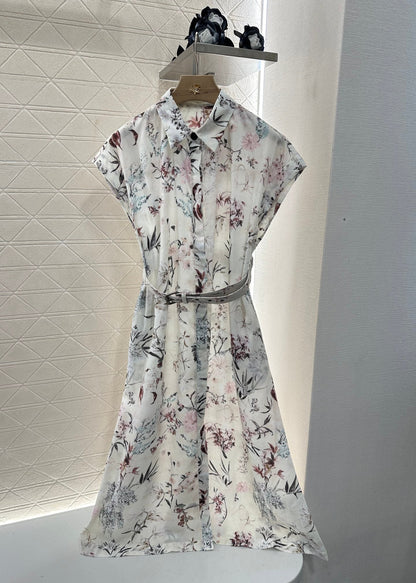 25 Lapel Printed Dress