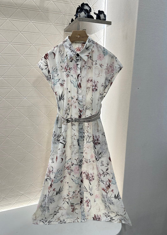 25 Lapel Printed Dress