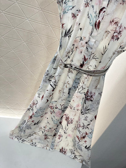 25 Lapel Printed Dress