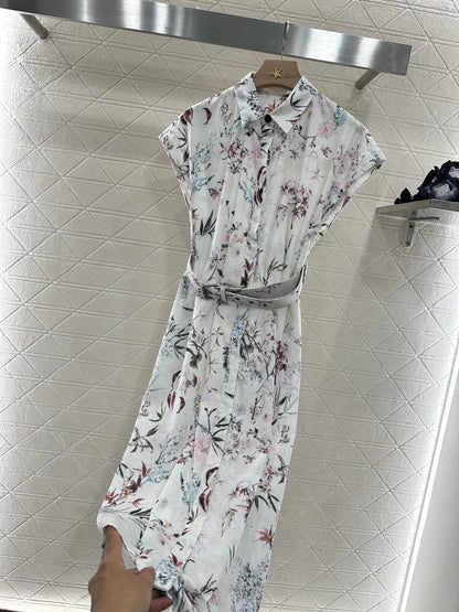 25 Lapel Printed Dress