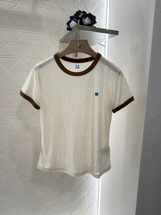 25 round neck smiley face short sleeves
