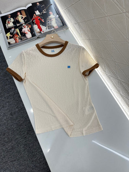 25 round neck smiley face short sleeves